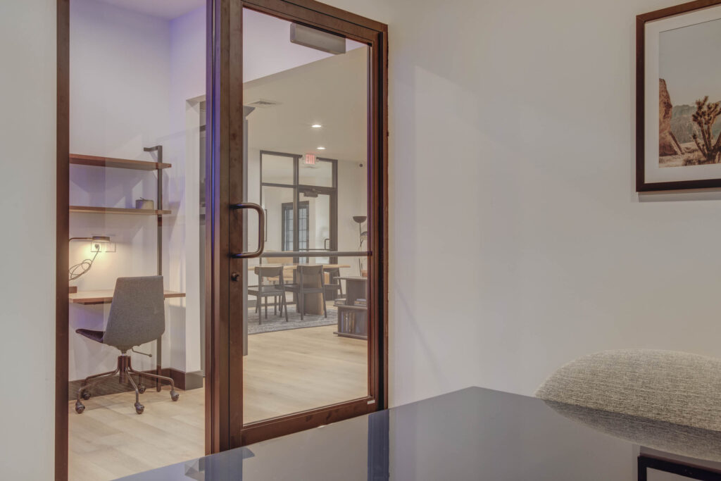 Private office with glass door